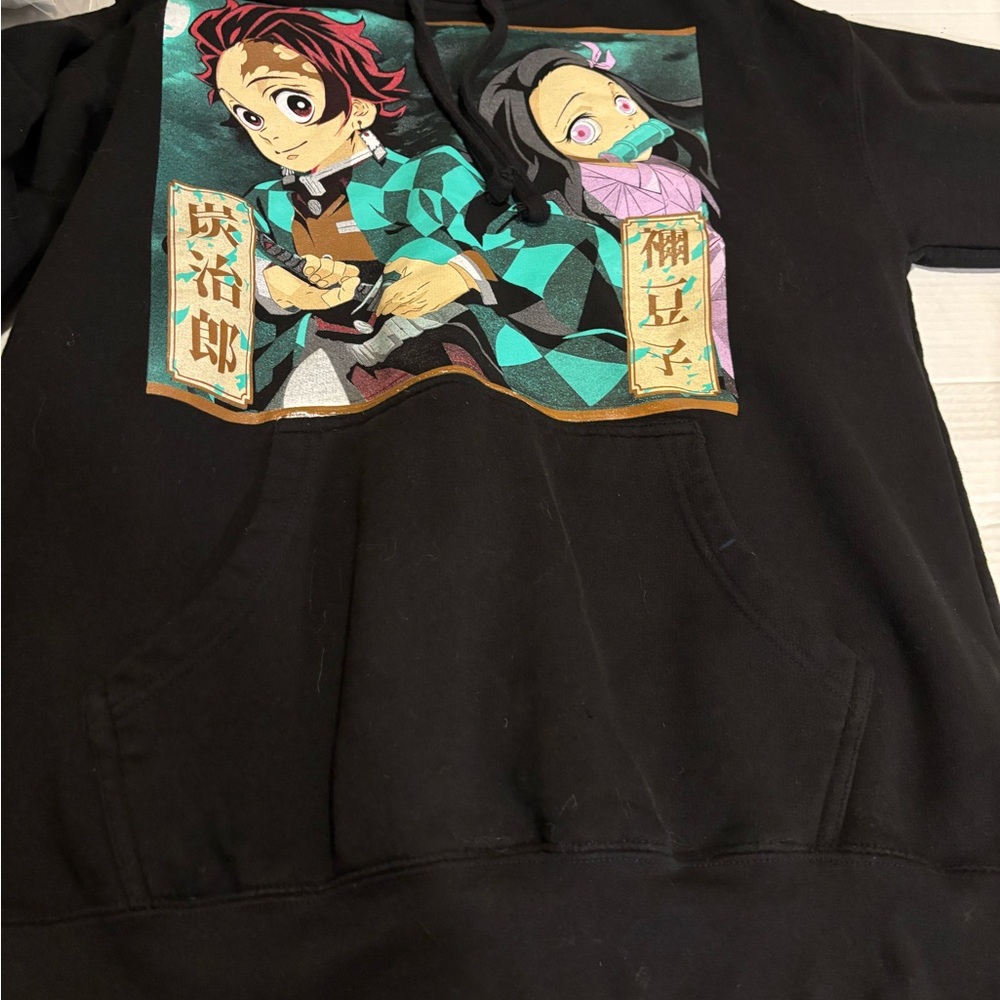 Anime Graphic Black Hoodie